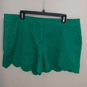 Size 16 green scalloped shorts by crown & ivy